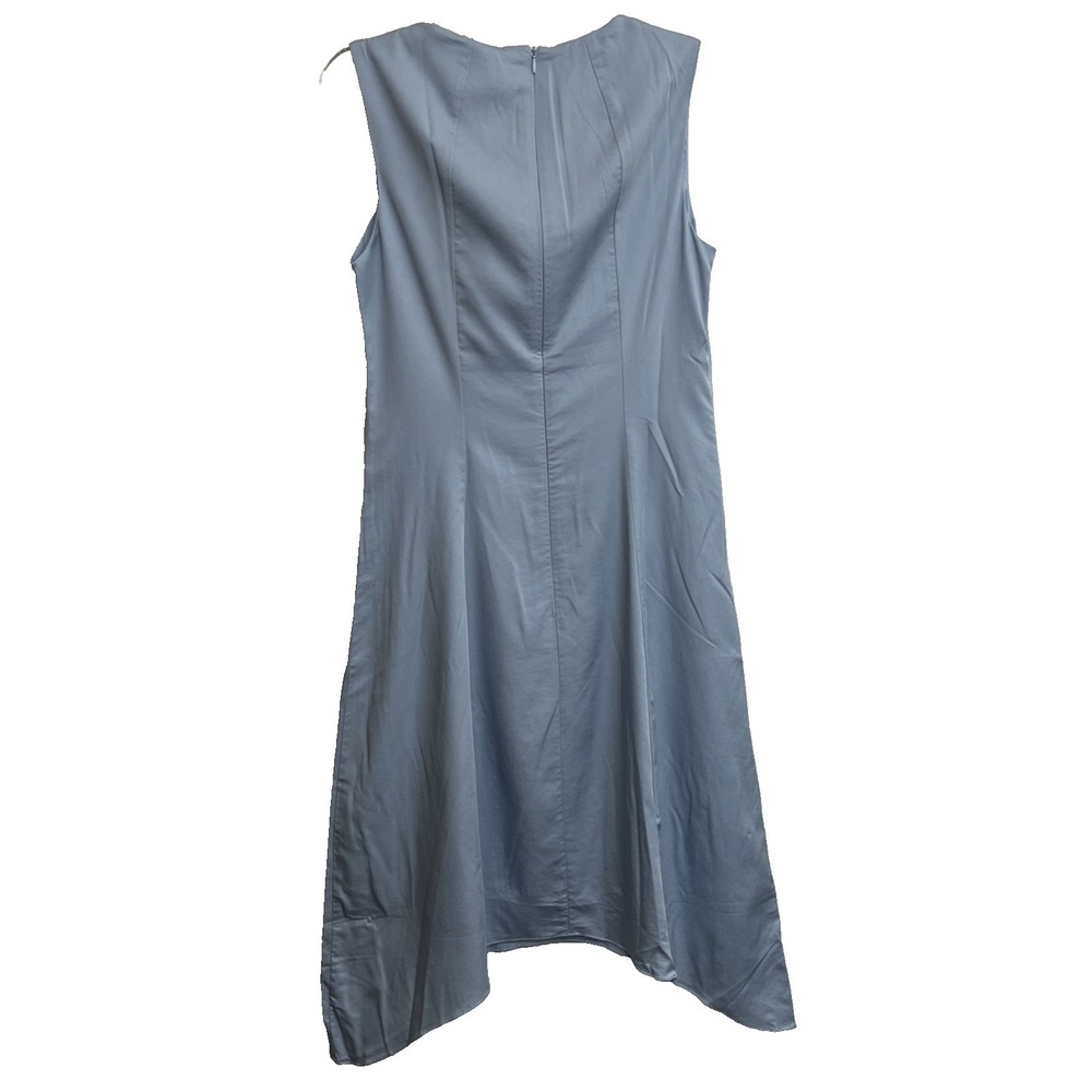 JNSQ FiFi Dress Size 8 NWT $79 Je Ne Sais Quoi Blue Asymmetric Hem Tencel Zip - Picture 2 of 14